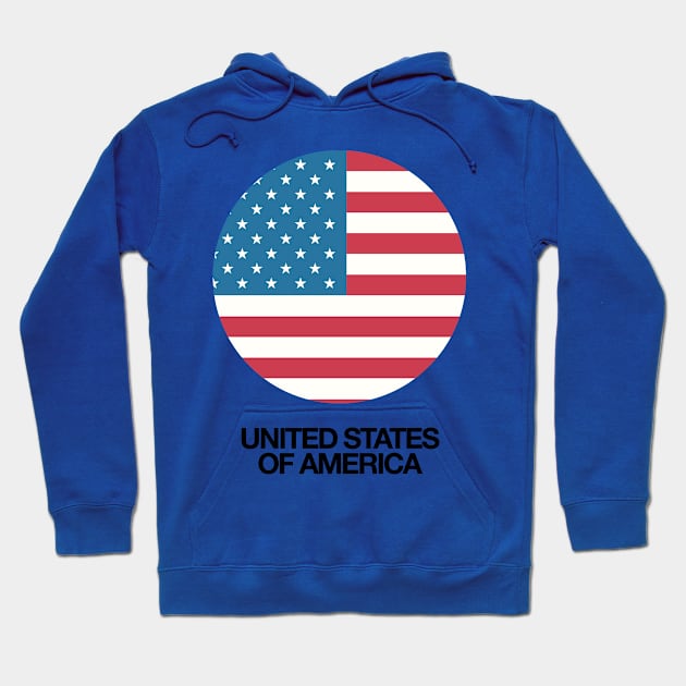 United States of America Classic Round Design Hoodie by Designtigrate